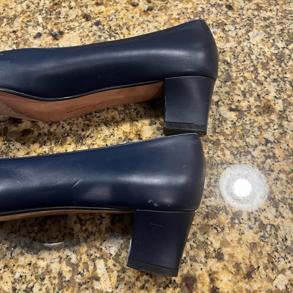 Vintage Salvatore Ferragamo Boutique Blue Low Heel Dress Shoes 8AA Narrow - Picture 8 of 12